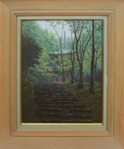 酒井英利の新緑（延暦寺横川）（油彩）の作品写真
