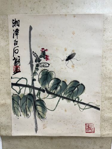 斉白石の花虫図(版画)の作品写真