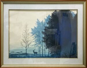 千住博の湖畔幻想（版画）の作品写真