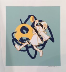 タカハシマホのマッシュルーム戦争（シルクスクリーン）の作品写真