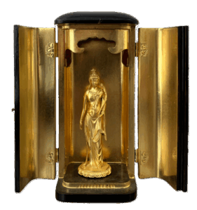 銀製金箔仕上 聖観世音菩薩