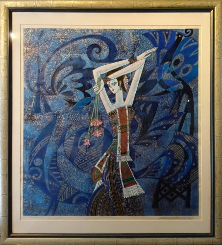 丁紹光、『アフリカの熱い風』、希少画集画、ティンシャオカン （丁 