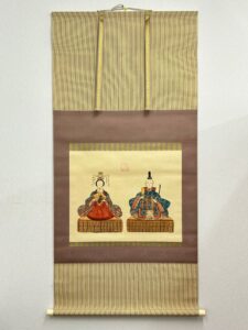 穐月明の雛図（掛軸）の作品写真