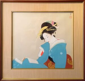 上村松園のつれづれ（版画）の作品写真