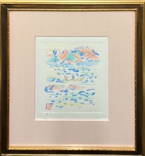 梅原龍三郎 水彩画琉球芝居 巨匠真作肉筆美術年鑑6号4800万