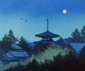 満月法輪寺リトグラフ